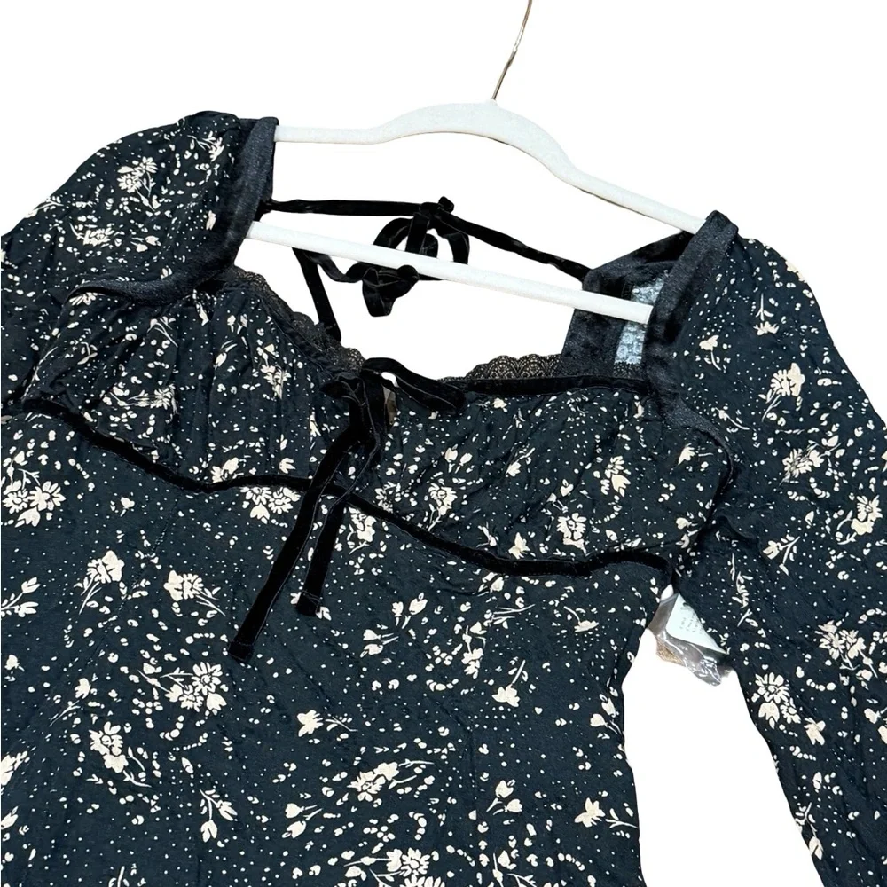 ✨ NWT Free People Tess Floral Print Mini Dress Boho Style Size S - Picture 5 of 16